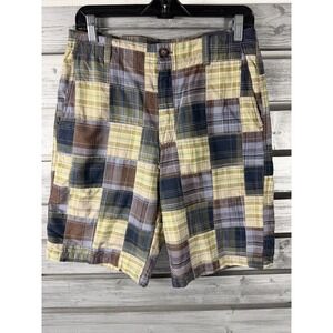IZOD Madras Patchwork Shorts Mens Size 30 Plaid Golf Shorts NEW